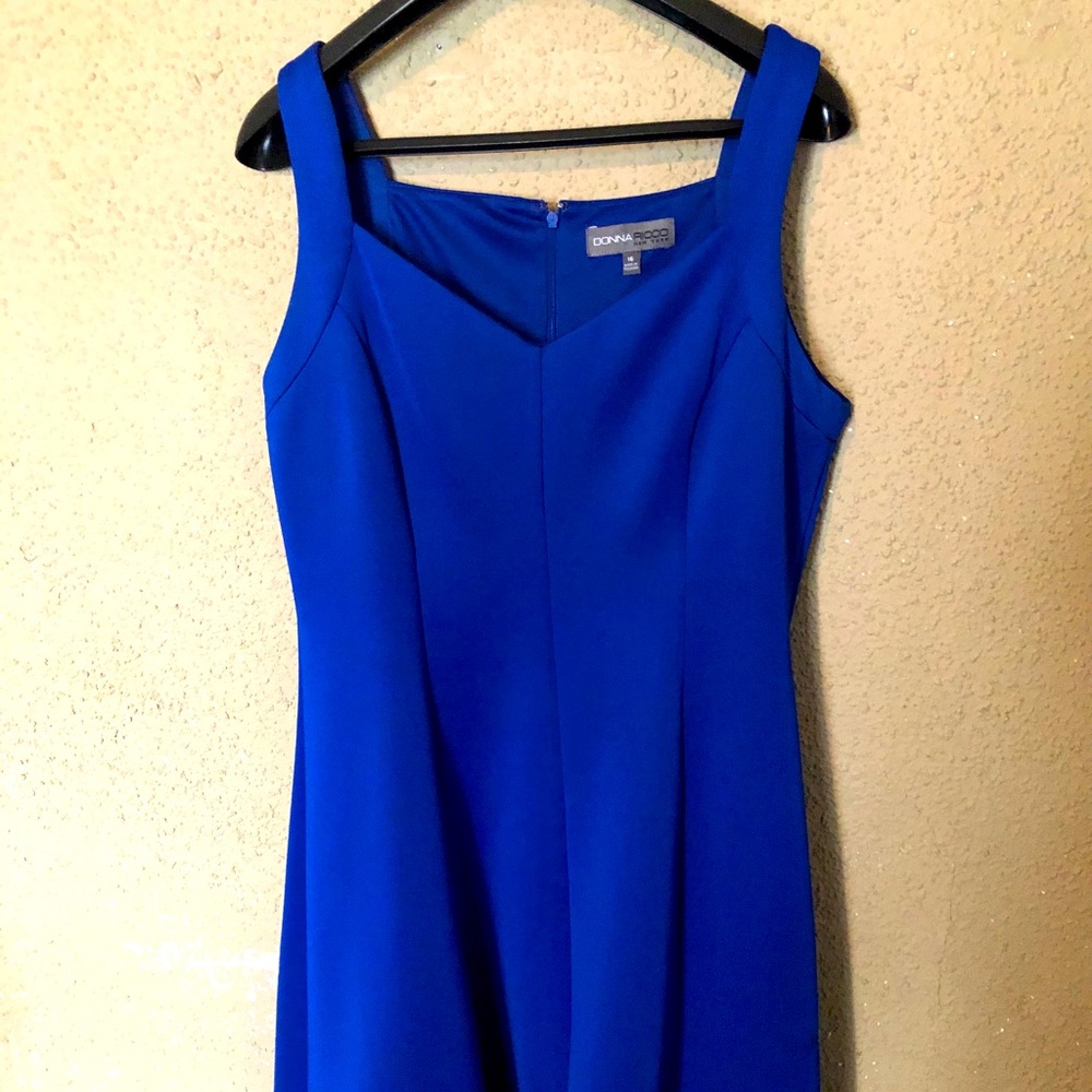 Donna Ricco blue fit and flare dress